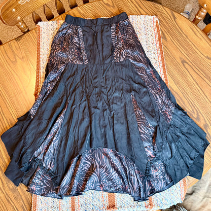 Y2K Pretty Angel Tiered and Layered Animal Print Whimsical Maxi Skirt