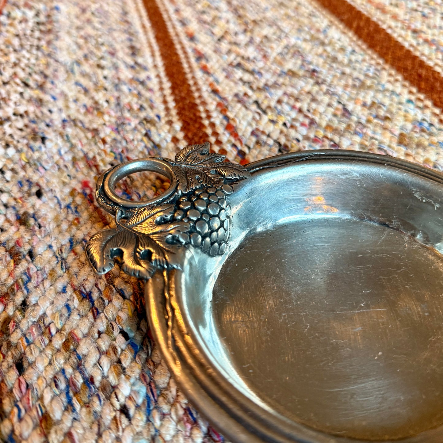 Vintage Pewter Williams Sanoma Grape Wine Coaster / Ash Tray