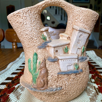 Vintage Hand-Painted Provincial Mold 89 - Southwestern Style Vase