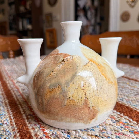 Vintage Mid-Century Modern Kravec Studios Pottery Vase / Candelabra