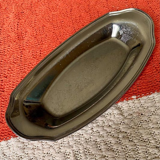 Vintage Irvinware Stainless Steel Chrome Etched Bread/Trinket Tray
