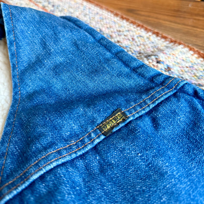 Maverick Automaticks Vintage 70s Blue Denim Sherpa Lined Vest