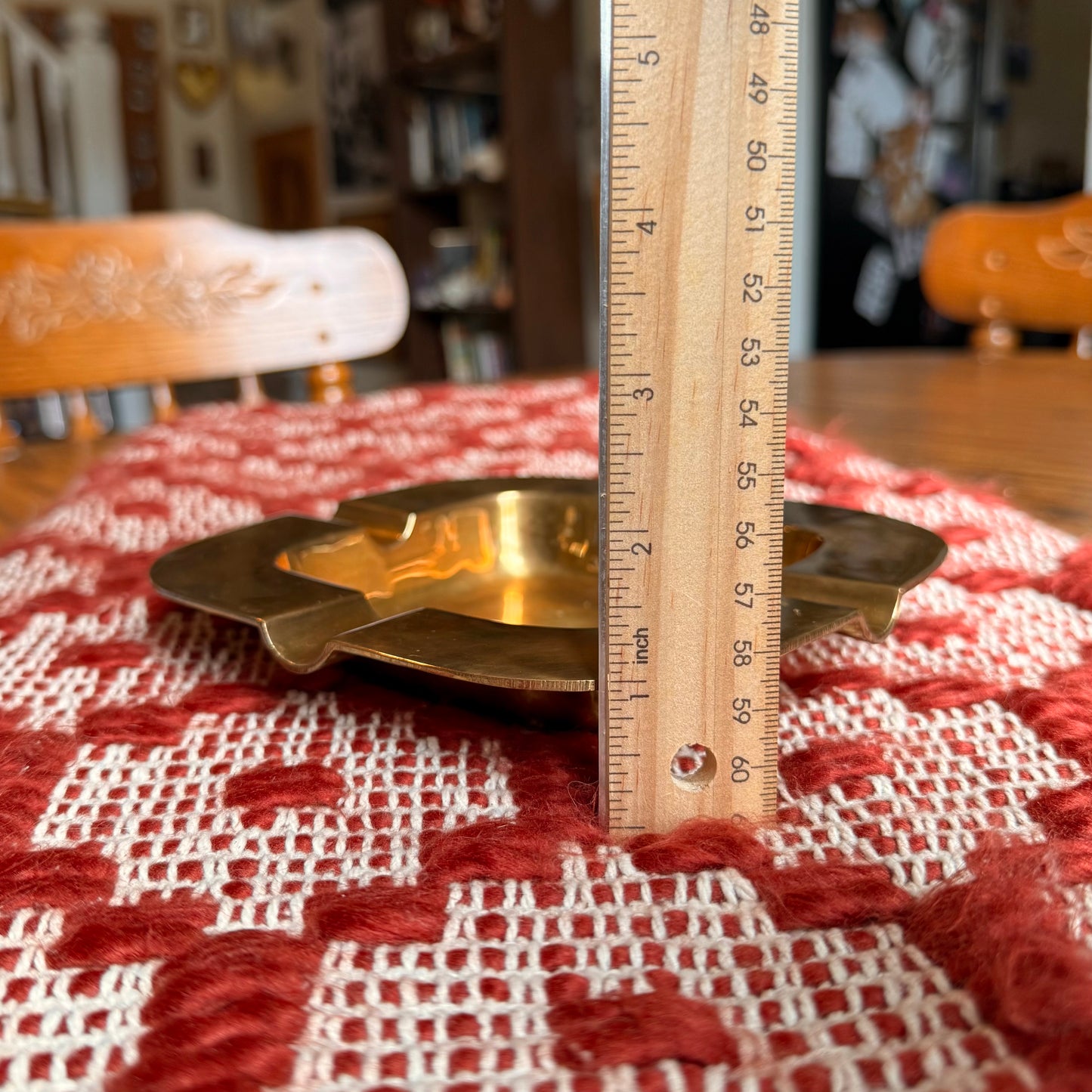 Vintage Mid-Century Modern Regency Solid Brass Heavy Ash Tray