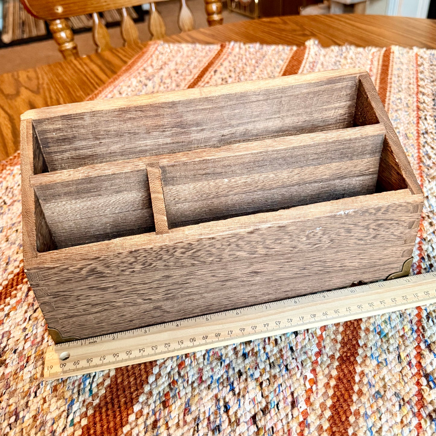 Wooden 3-Slot Desk Organizer - Ephemera and Paper Holder