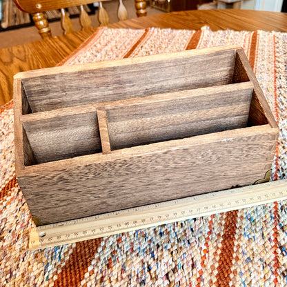 Wooden 3-Slot Desk Organizer - Ephemera and Paper Holder