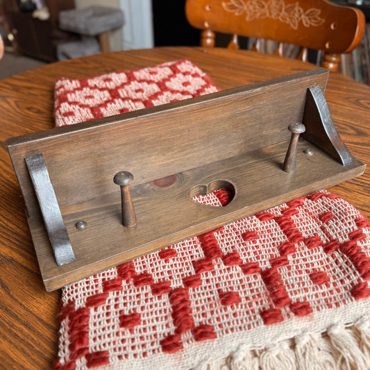 Vintage  Solid Wood Shelf with Heart Cut Out and Two Hangers