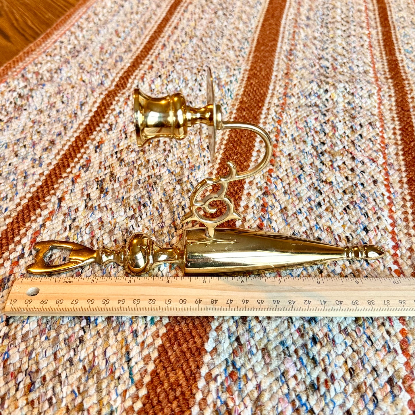 Vintage Mid-Century Modern Brass Wall Sconce Taper Candle Holder