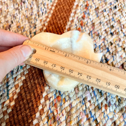 Vintage Hand Carved Stone Ash Tray / Spade Playing Card Ash Tray