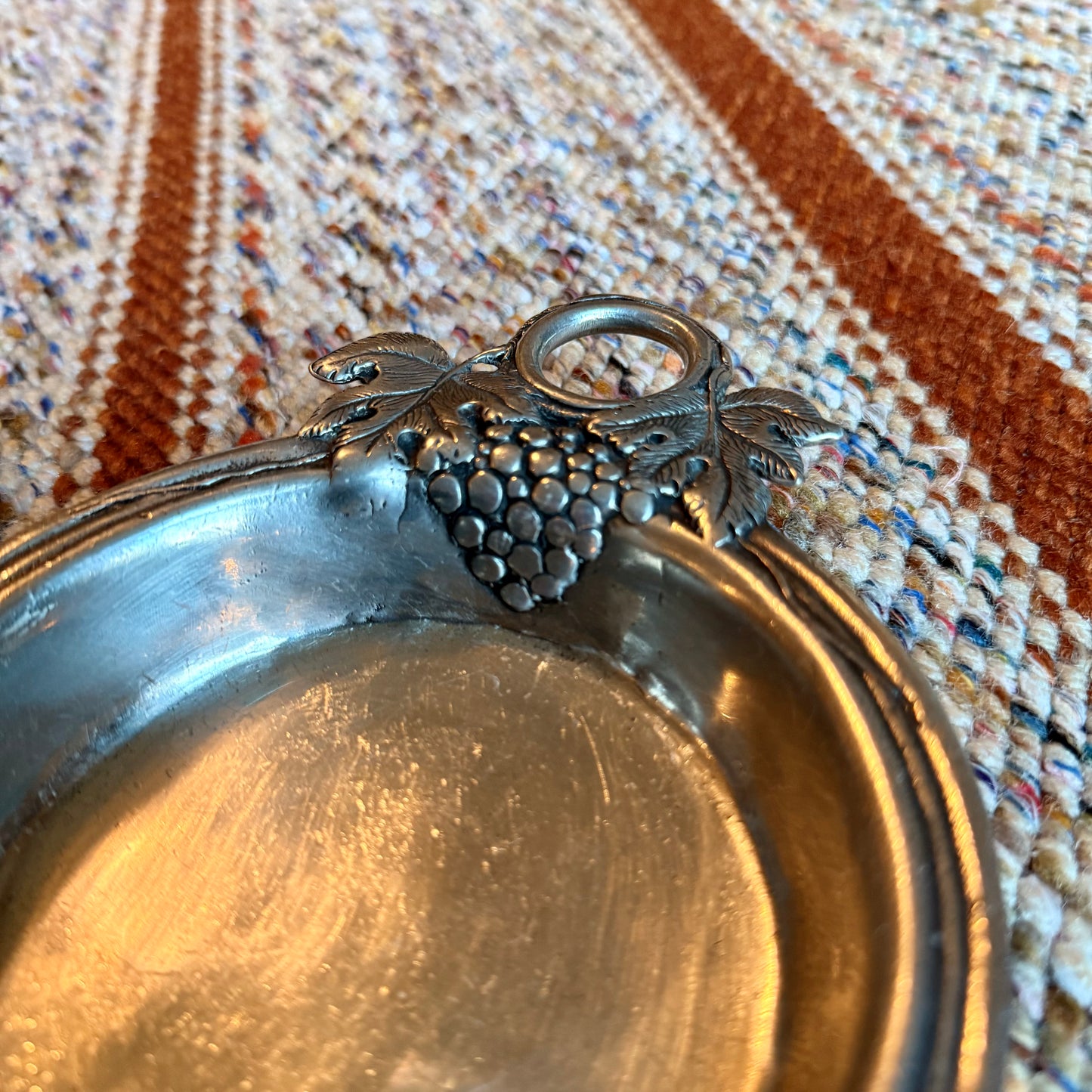 Vintage Pewter Williams Sanoma Grape Wine Coaster / Ash Tray