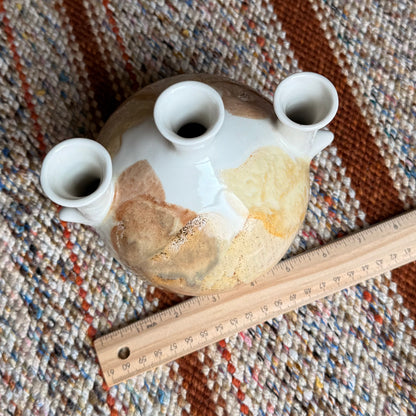 Vintage Mid-Century Modern Kravec Studios Pottery Vase / Candelabra