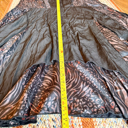 Y2K Pretty Angel Tiered and Layered Animal Print Whimsical Maxi Skirt