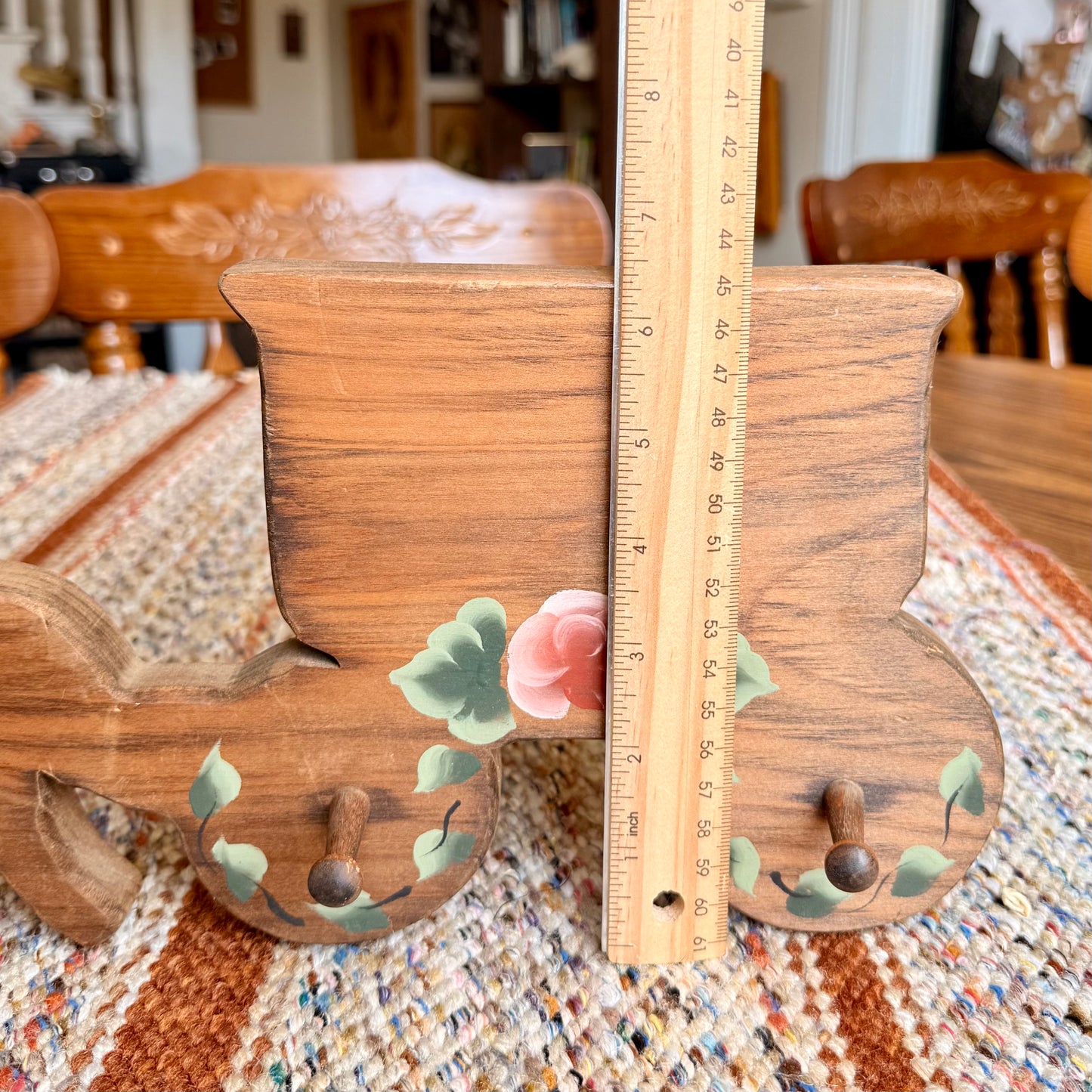 Vintage Primitive Handmade / Hand Painted Stagecoach Wall Hanger