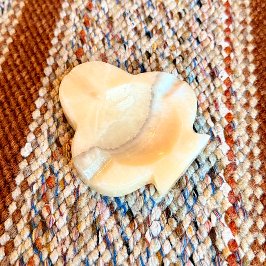 Vintage Hand Carved Stone Ash Tray / Spade Playing Card Ash Tray