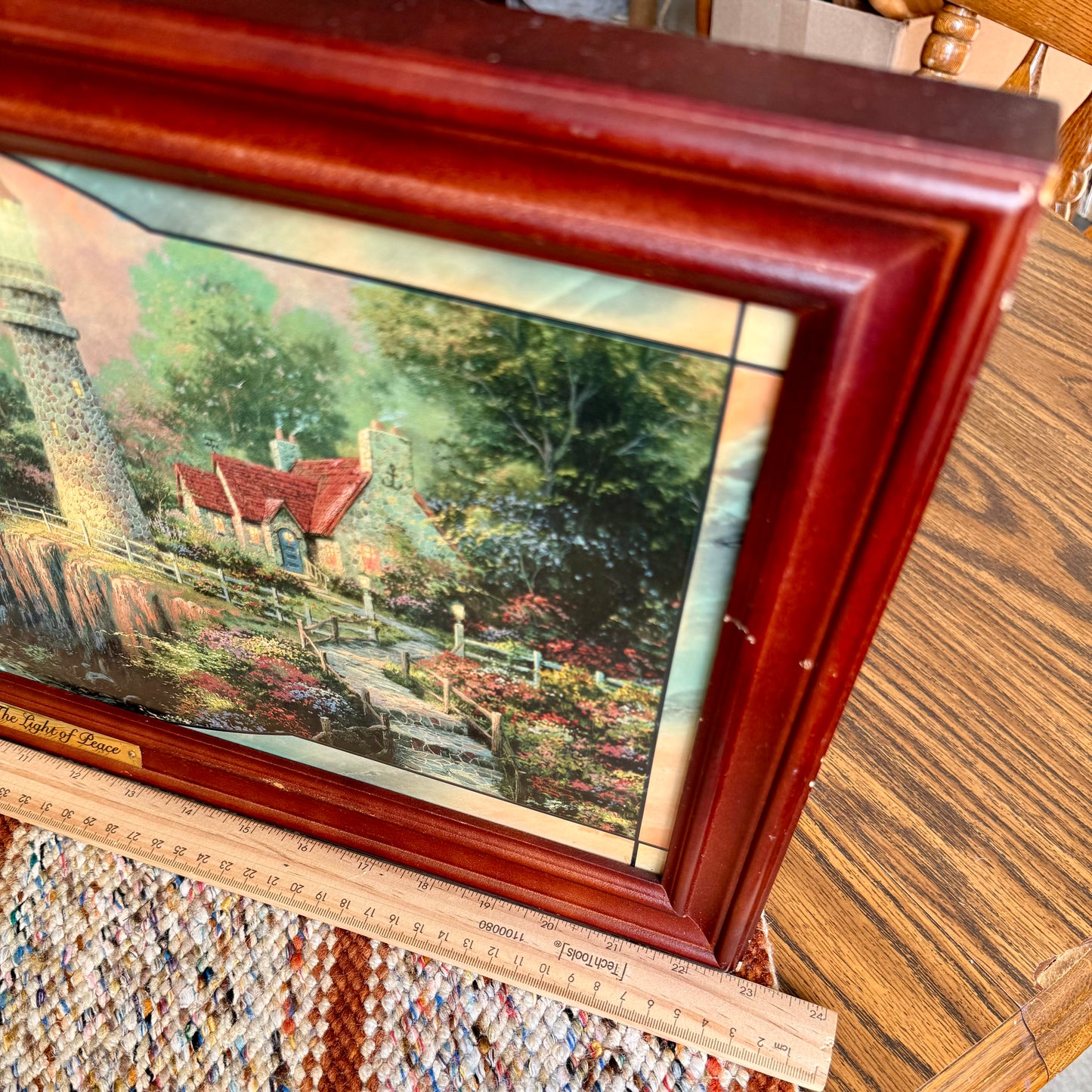 Vintage Thomas Kinkade The Light of Peace “Stained Glass” Panorama