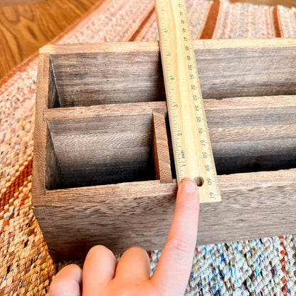 Wooden 3-Slot Desk Organizer - Ephemera and Paper Holder