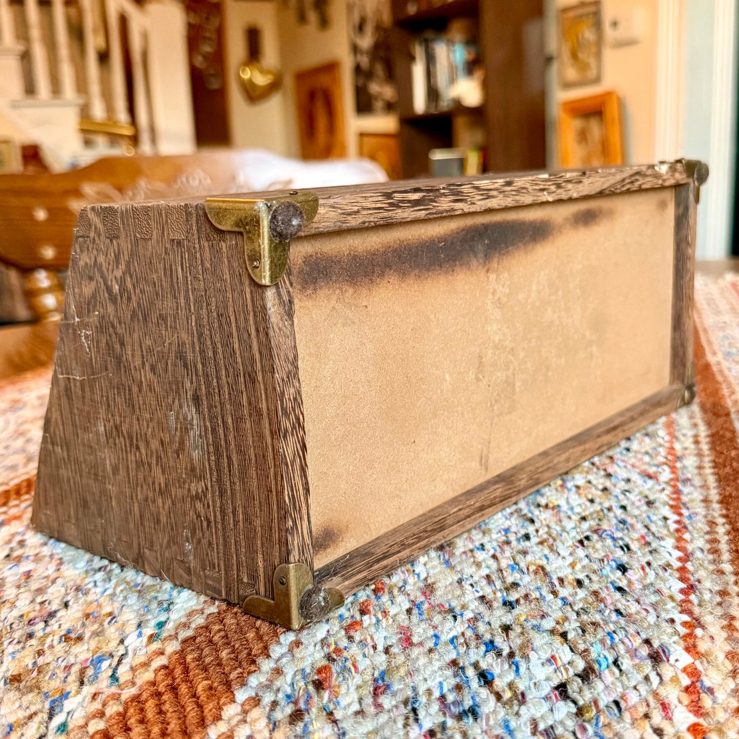 Wooden 3-Slot Desk Organizer - Ephemera and Paper Holder
