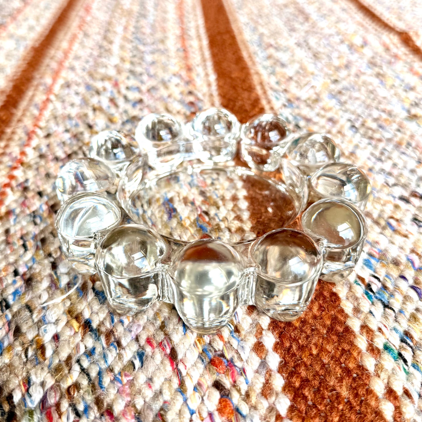 Vintage Anchor Hocking Boopie Style Clear Pressed Glass Ashtray / Trinket Tray
