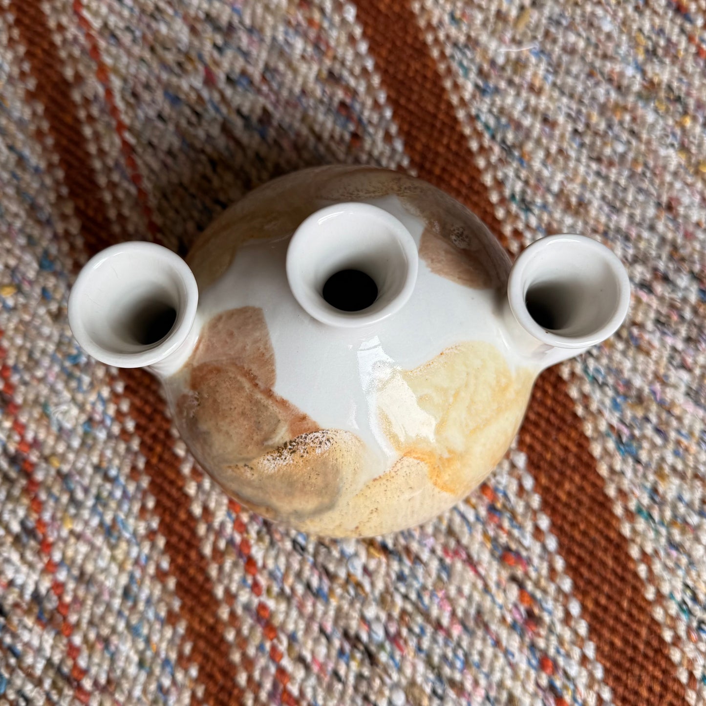 Vintage Mid-Century Modern Kravec Studios Pottery Vase / Candelabra