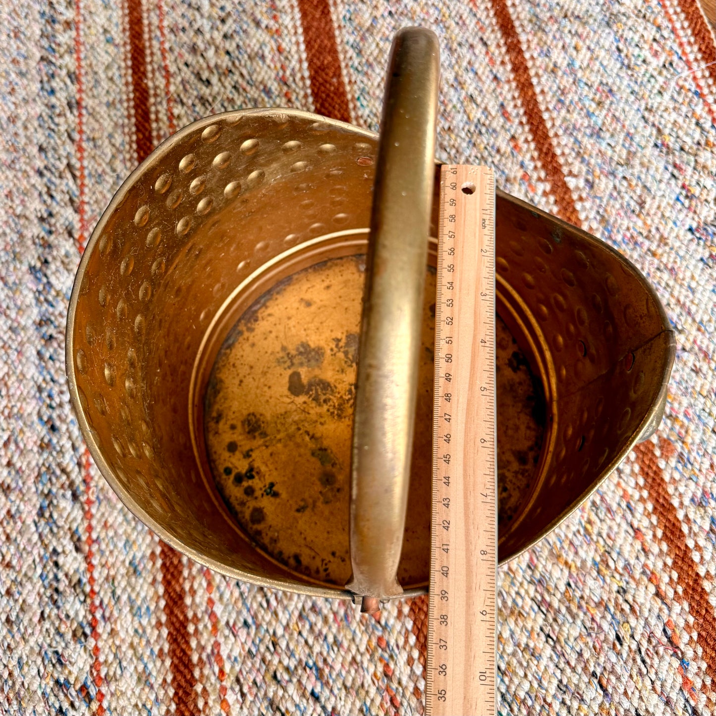 Vintage Hand Made in England Hammered Brass Coal Scuttle Bucket / Planter