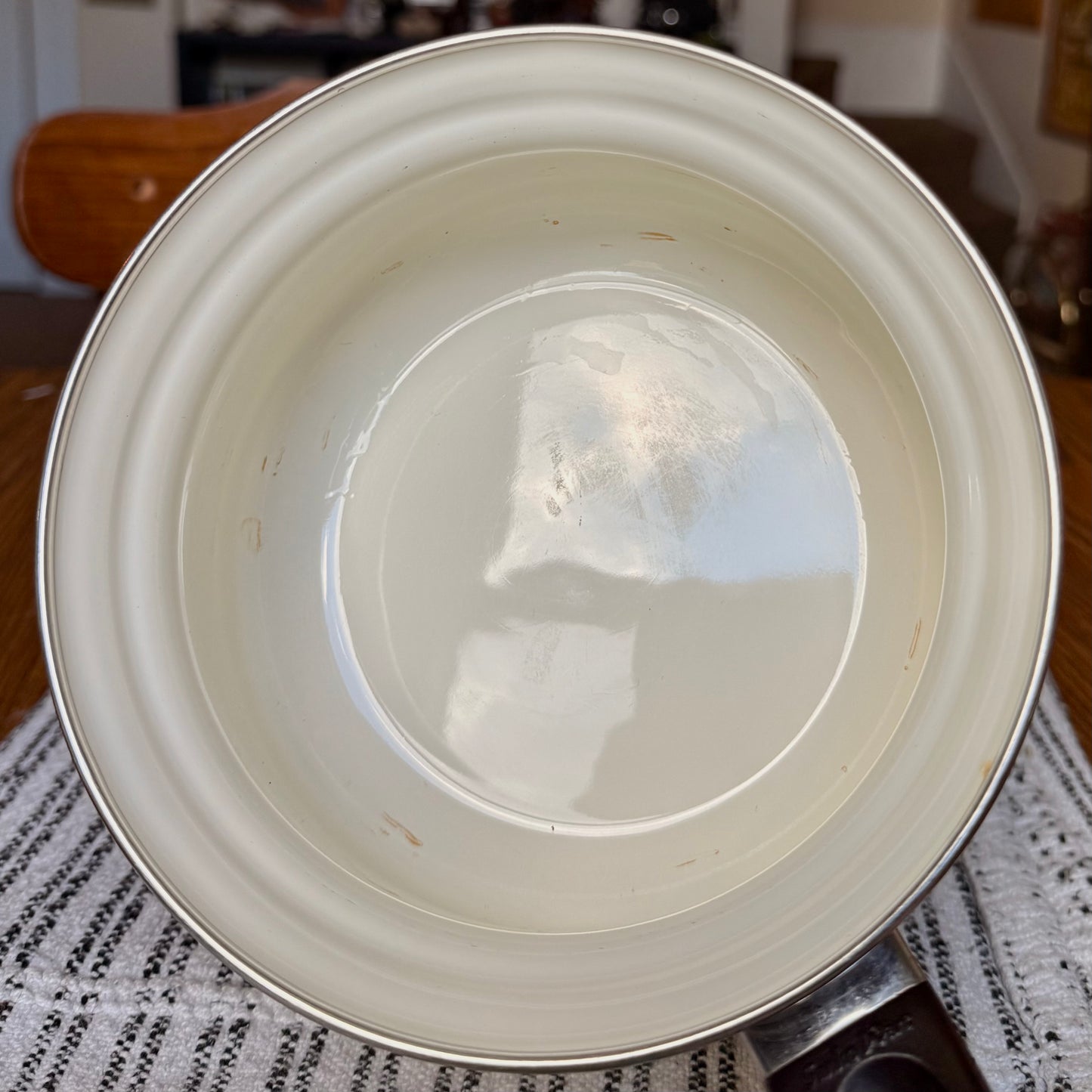 Vintage Sanko Ware Japan Show Saucepan Enamelware Warmer - Orange poppy Enamel
