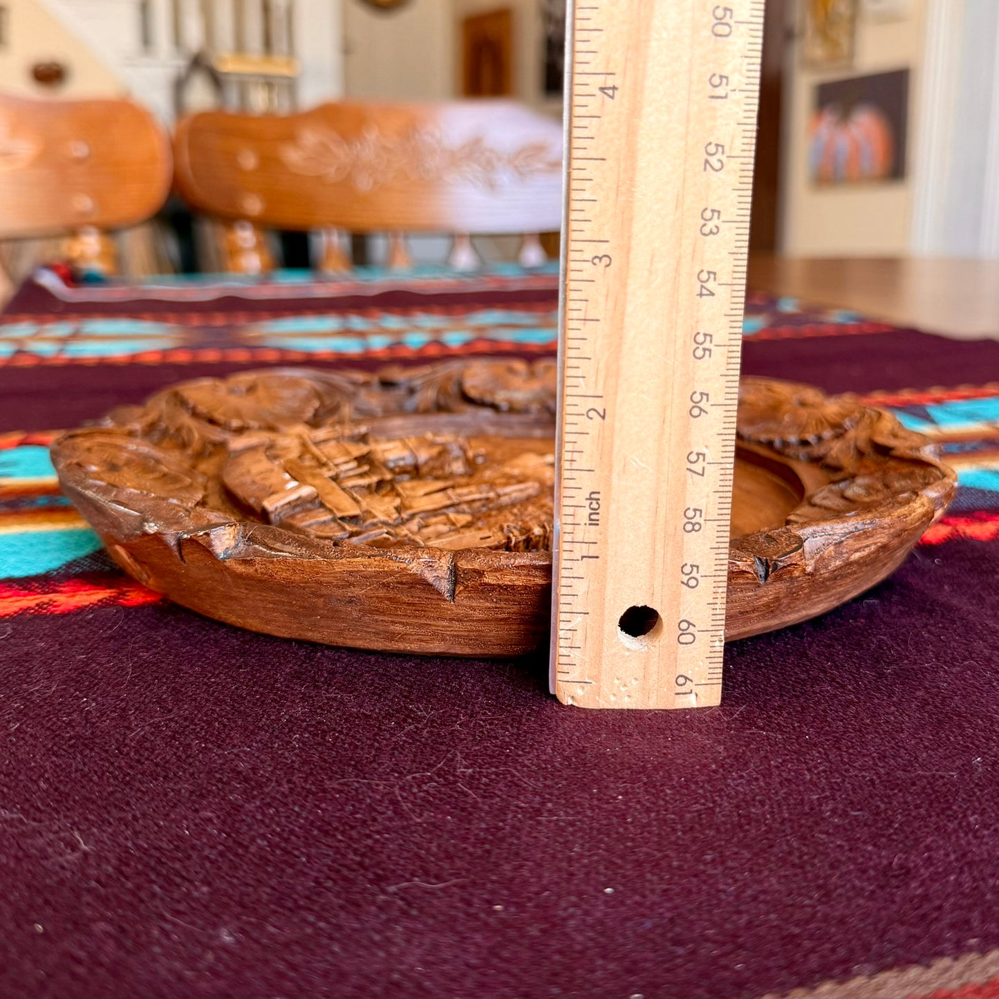Vintage Resin Faux Wood Carved Saltzburg, Austria 3D Relief