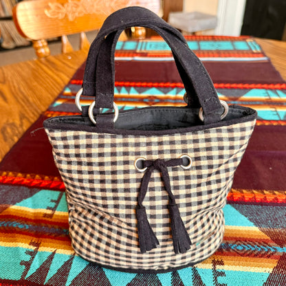 Vintage Longaberger Mini Gingham Buffalo Check Tote Bag