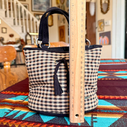 Vintage Longaberger Mini Gingham Buffalo Check Tote Bag