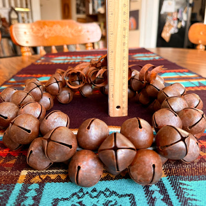 Vintage Rustic Primitive Farmhouse Sleigh Bell / Jingle Bell Christmas Wreath