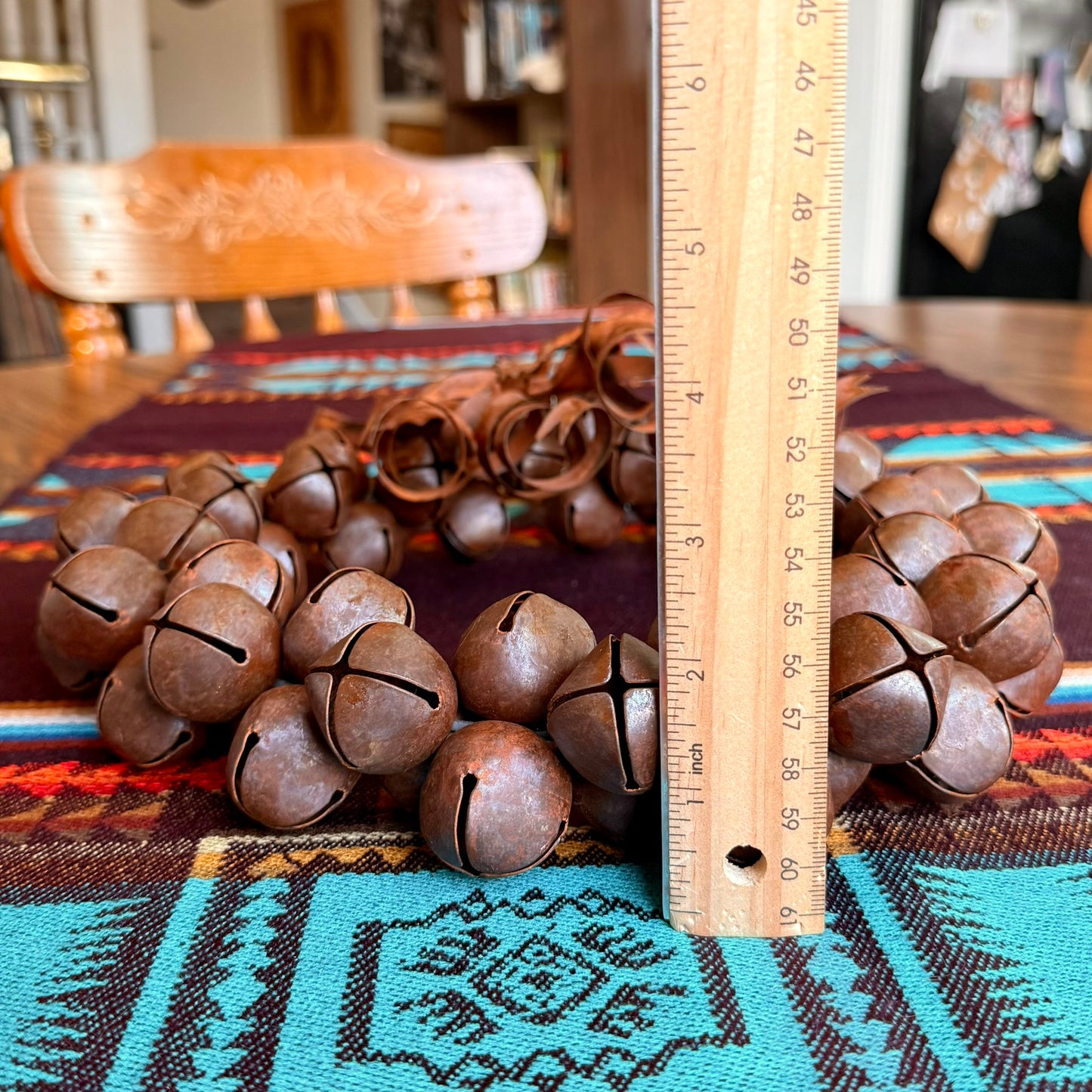 Vintage Rustic Primitive Farmhouse Sleigh Bell / Jingle Bell Christmas Wreath