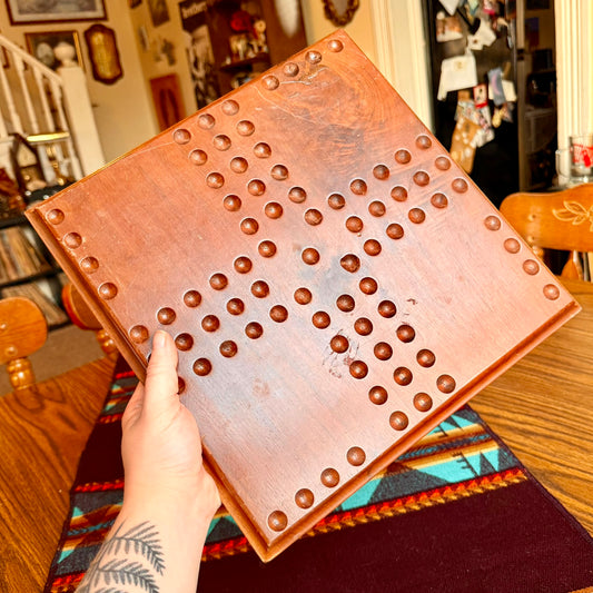Vintage Heavy Solid Wood Aggravation Game Board