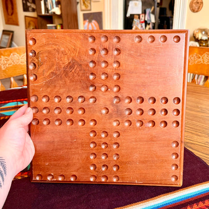 Vintage Heavy Solid Wood Aggravation Game Board