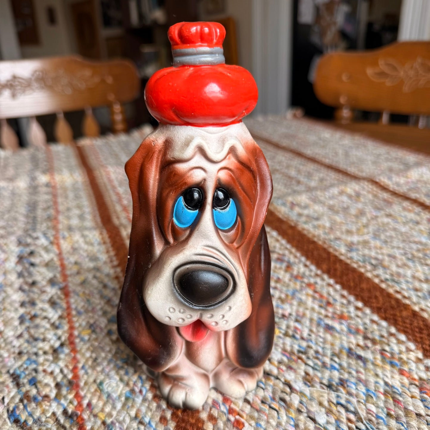 Vintage 1970s Sick Puppy Basset Hound Ceramic Figurine