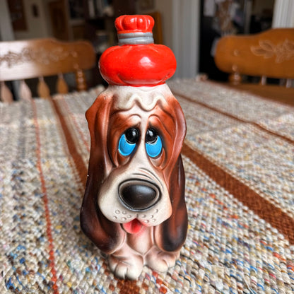 Vintage 1970s Sick Puppy Basset Hound Ceramic Figurine