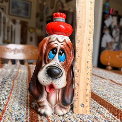 Vintage 1970s Sick Puppy Basset Hound Ceramic Figurine