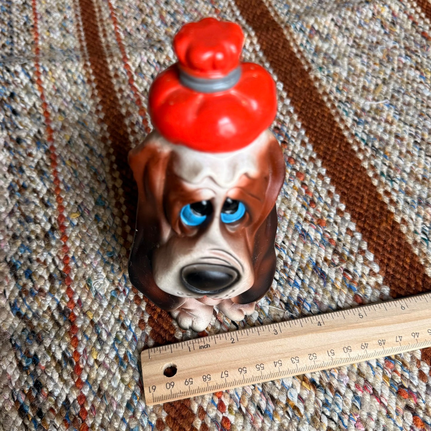 Vintage 1970s Sick Puppy Basset Hound Ceramic Figurine