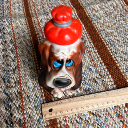 Vintage 1970s Sick Puppy Basset Hound Ceramic Figurine