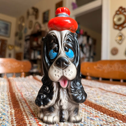 Vintage 1970s Sick  Cocker Spaniel Hound Ceramic Figurine
