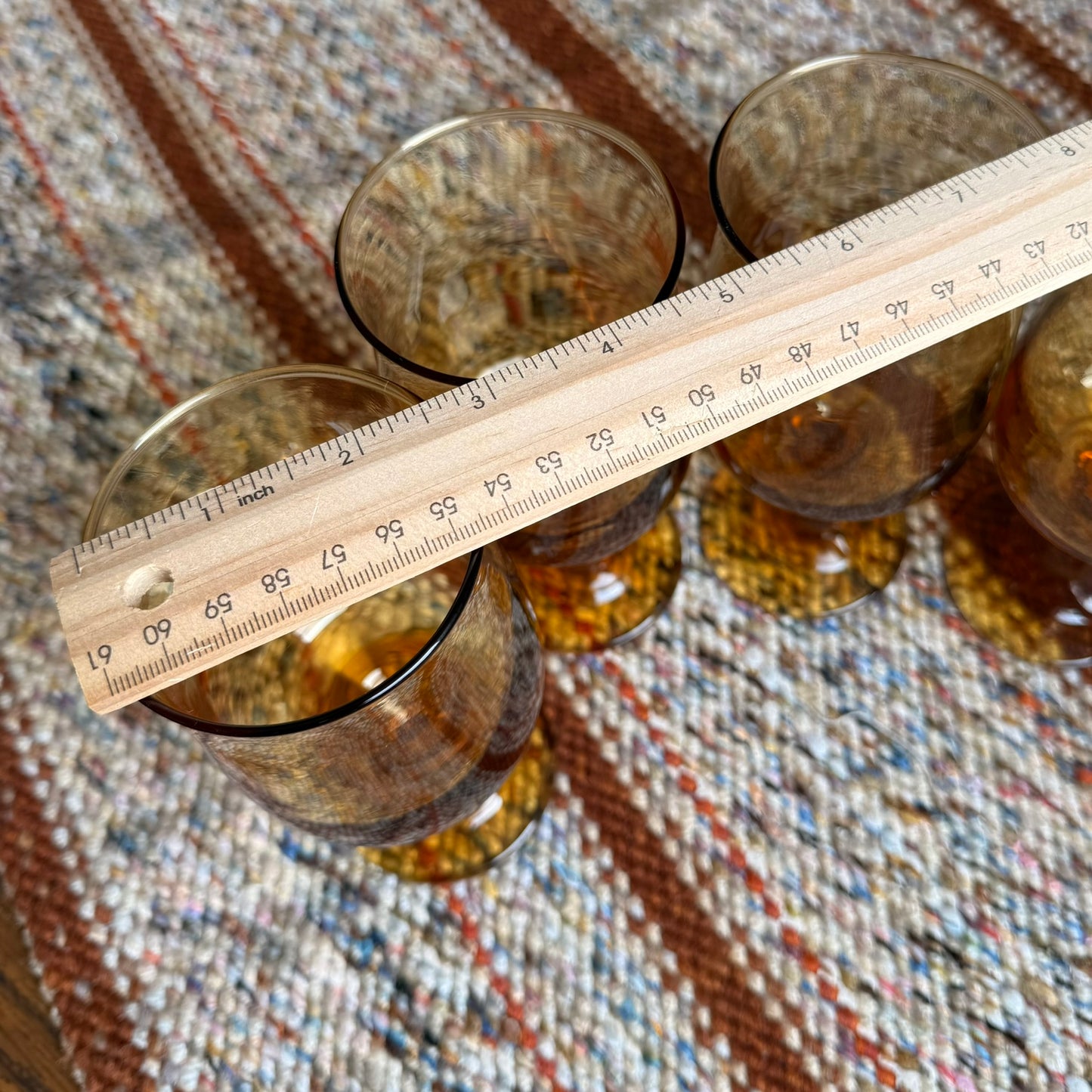 Set of 4 Amber Mid Century Modern Connoisseur Tawny Wine Goblets by Libby
