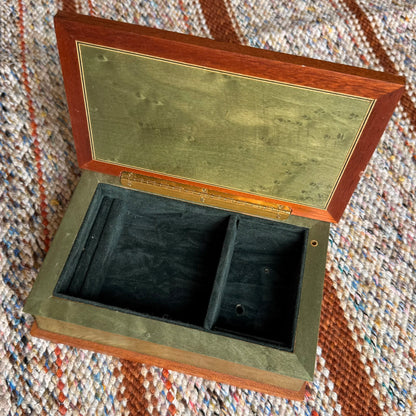 Vintage San Francisco Music Box Company Inlaid Wood Jewelry - Box Made in Italy