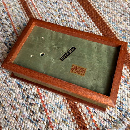 Vintage San Francisco Music Box Company Inlaid Wood Jewelry - Box Made in Italy