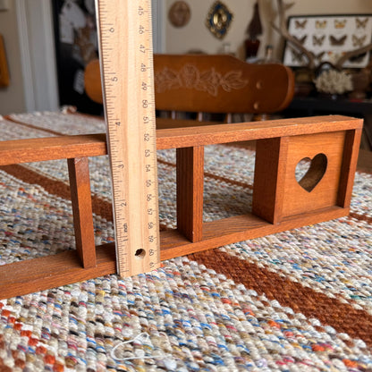 Small Vintage Farmhouse Wooden Heart Curio Shelf Wall Hanging