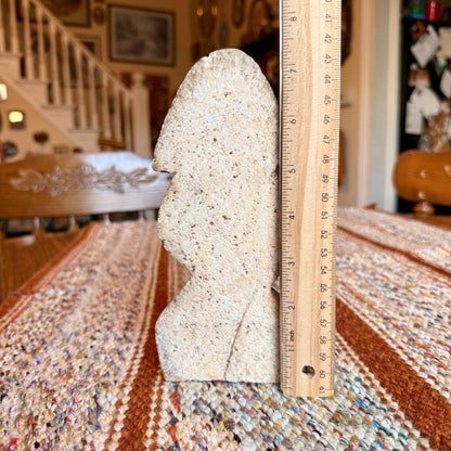 Vintage Hand-Carved Stone Tribal / Mayan Style Statue Bookend