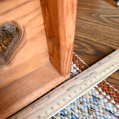 Handmade Wooden Vintage Primitive Heart Cubby Curio / Trinket Shelf