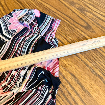 Vintage 90s / 2000s y2k Moa Moa Floral Striped Baby Doll Top