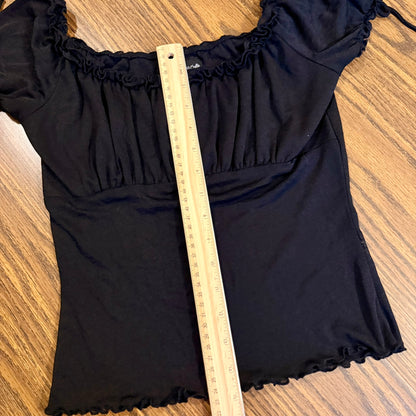Vintage 90s / 2000s y2k My Michelle Gothic Puff Sleeve Vampy Blouse