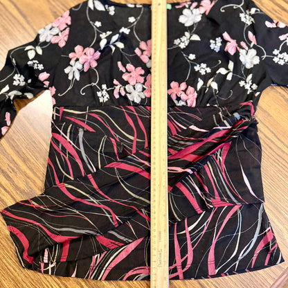 Vintage 90s / 2000s y2k Stella Patterned Wrap Baby Doll Top