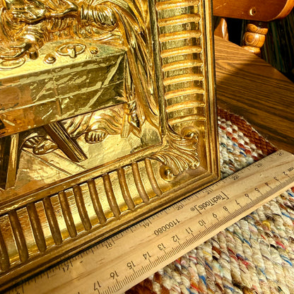 Vintage Mid-Century Modern The Last Supper - Ornate 3D Gold Mirror