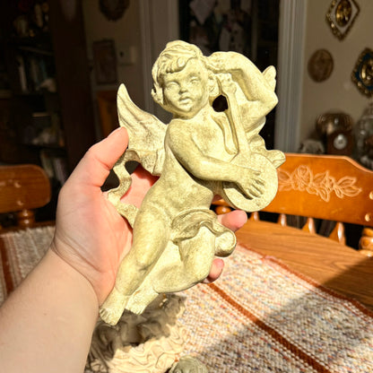 Vintage Mid-Century Modern Heavy Cherub Angel Wall Hanging 4 Piece Set