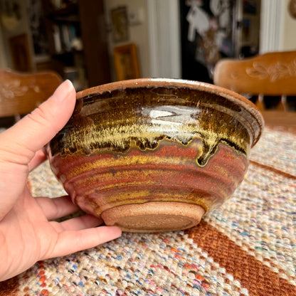 Vintage Mid-Century Modern Style Hand Thrown Pottery Bowls - Set of 2