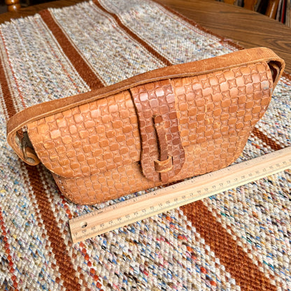 Vintage Handmade Leather Stamped Small Handbag